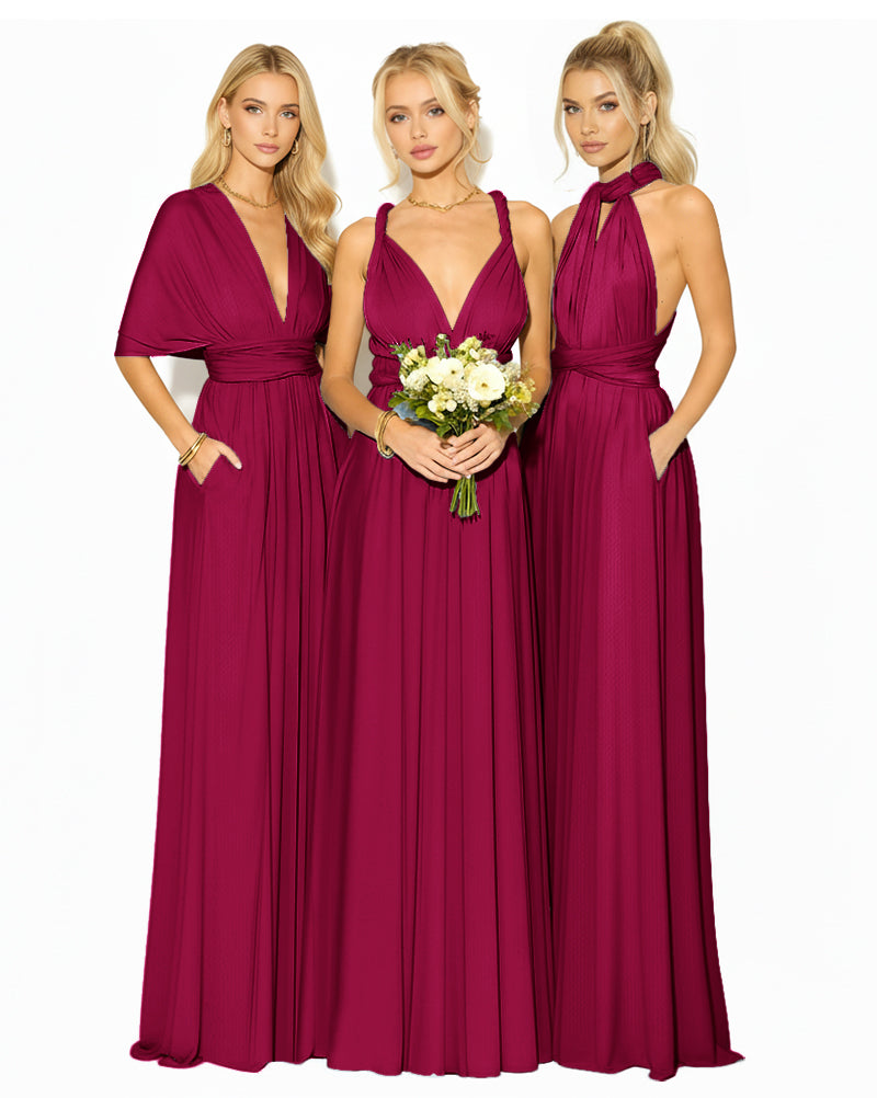 Convertible Bridesmaid Wrap Maxi Infinity Dress Regular Plus size Wedd –