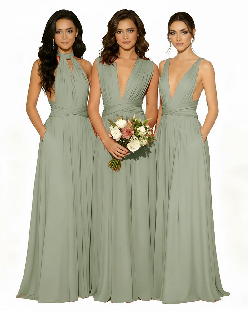Multiway Wrap Bridesmaid Infinity Dress with Pockets Regular Plus size –  KMbridal.com