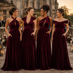 Velvet Infinity Bridesmaid Dress with Pockets – Convertible Multiway Maxi Dress