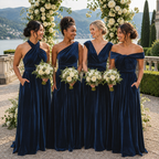Velvet Infinity Bridesmaid Dress with Pockets – Convertible Multiway Maxi Dress