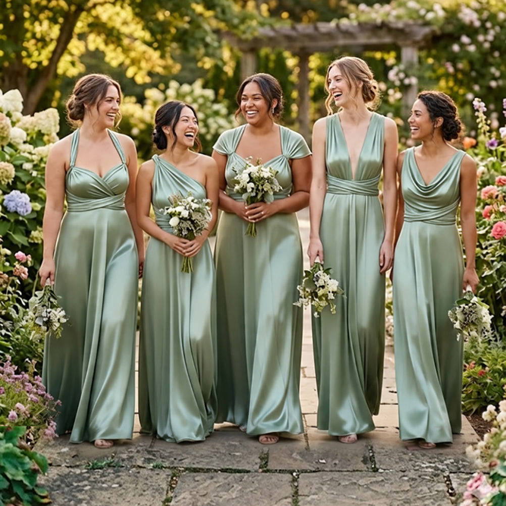 Convertible Infinity Bridesmaid Dress with Pockets | Multi-Way Wrap Go   KMbridal.com