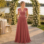 Velvet Infinity Bridesmaid Dress with Pockets – Convertible Multiway Maxi Dress