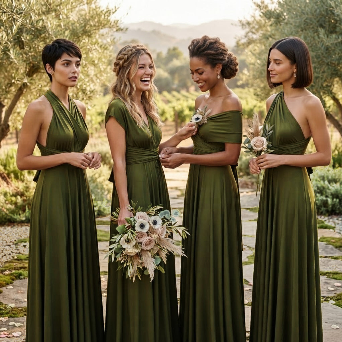 Infinity Bridesmaid Dress with Pockets – Convertible Multiway Maxi Dress