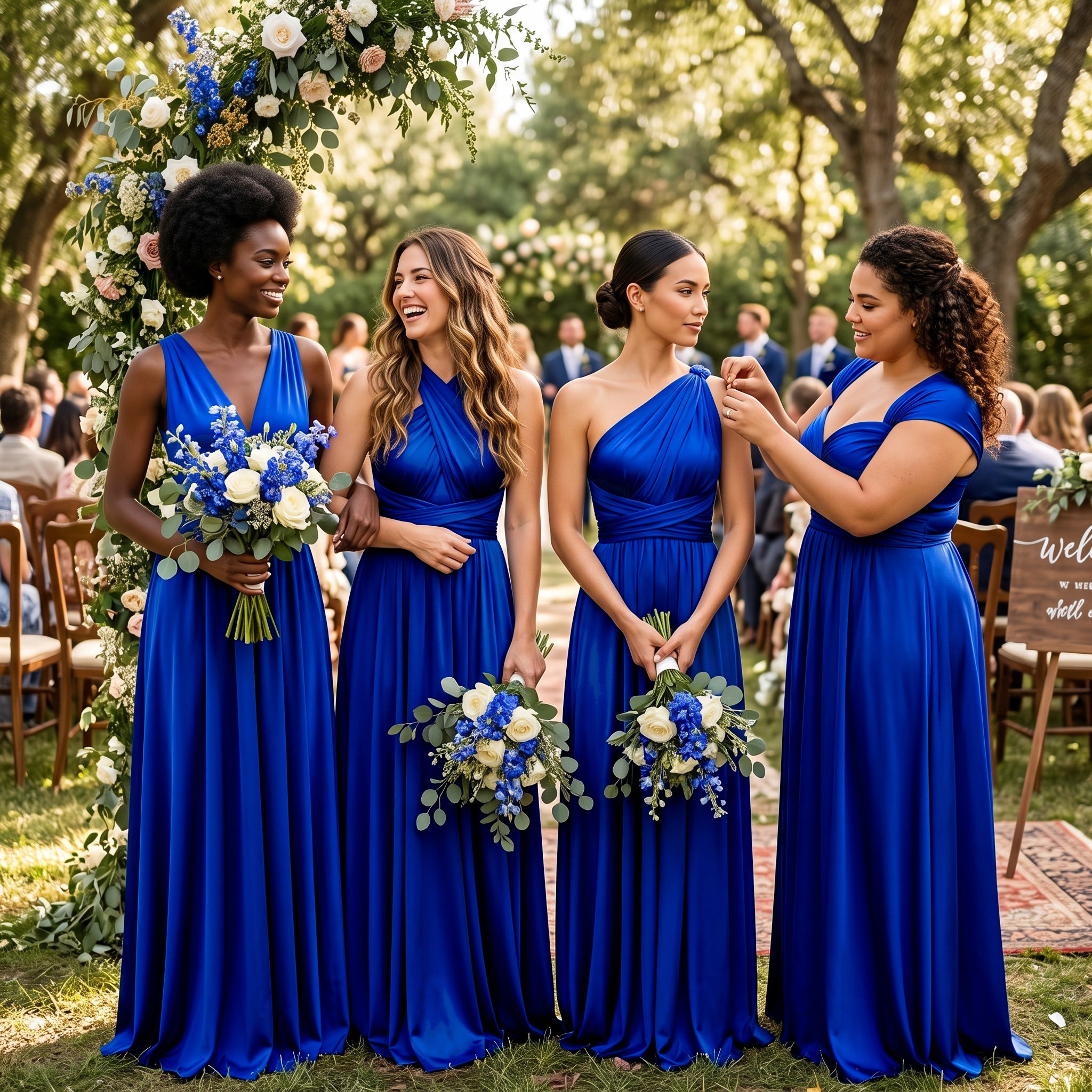 color:Royal Blue | Infinity_Bridesmaid_Dress_with_Pockets_Convertible_Multiway_Maxi_Dress-royal-blue_luxe-satin-fabric-KMBRIDAL_3_2