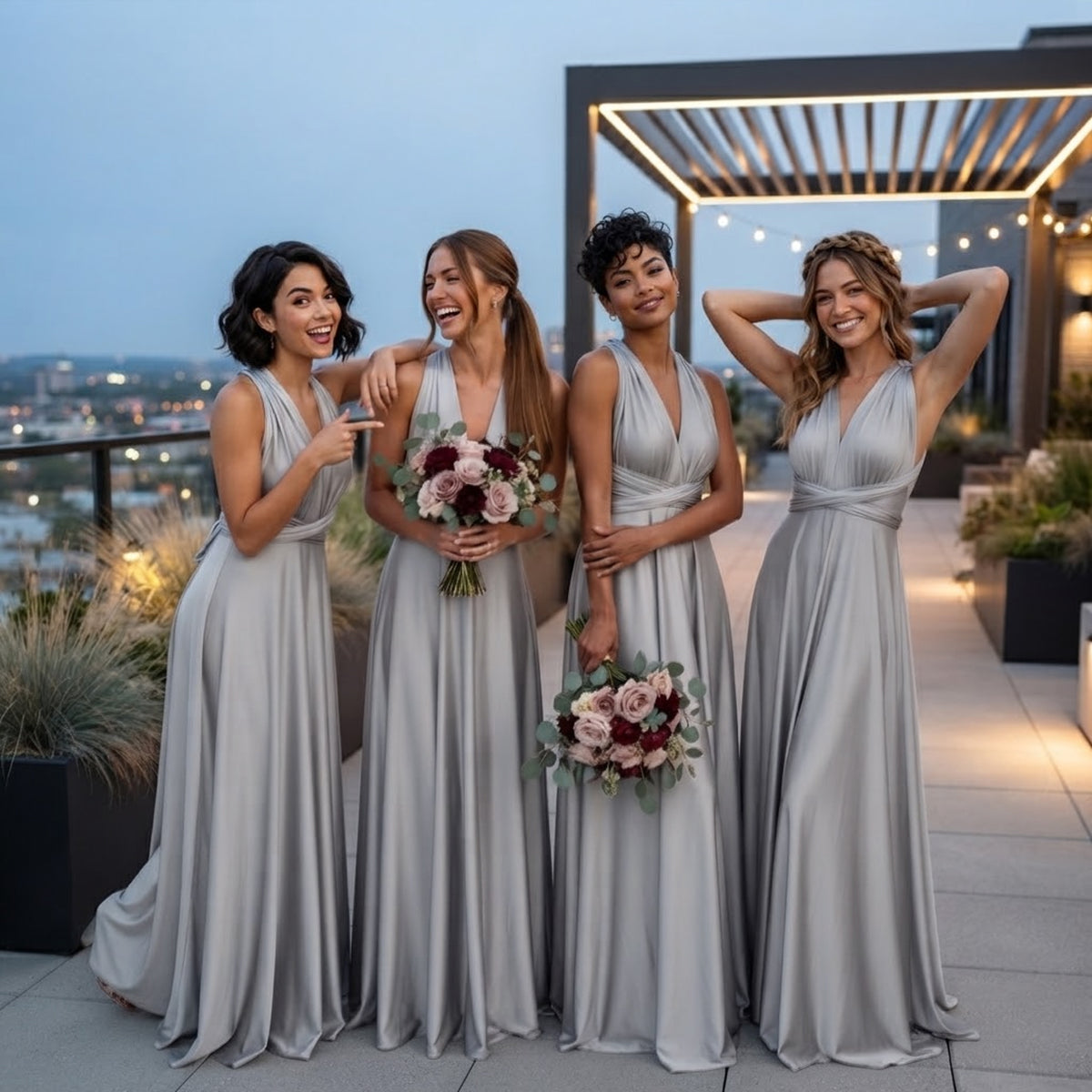 Infinity Bridesmaid Dress with Pockets – Convertible Multiway Maxi Dress