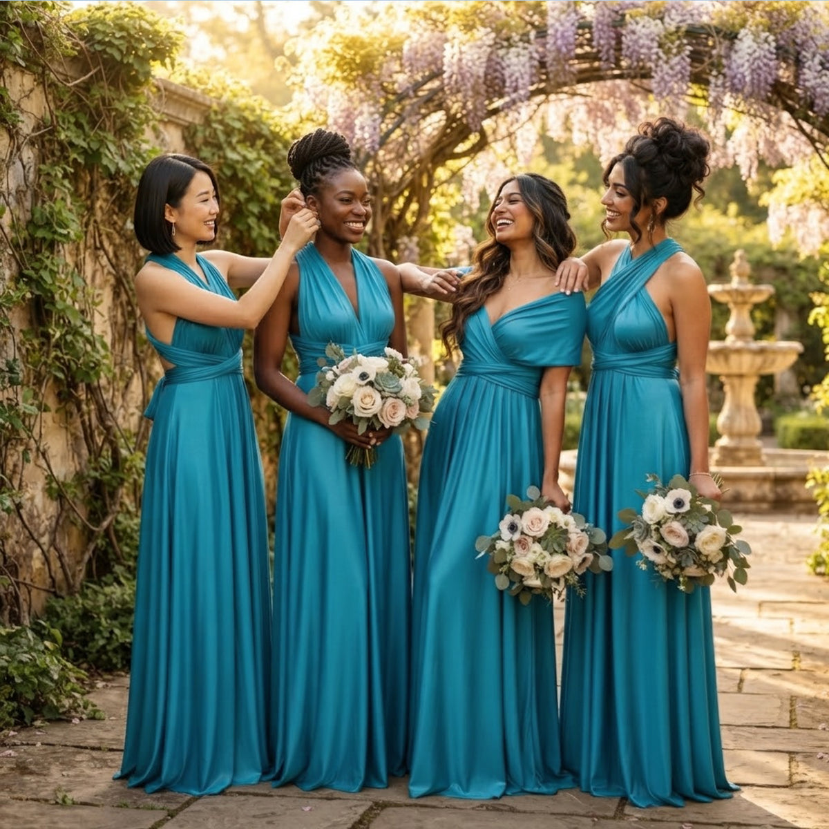 Infinity Bridesmaid Dress with Pockets – Convertible Multiway Maxi Dress
