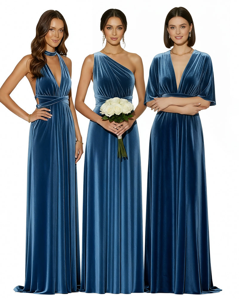 Convertible Infinity Maxi Dress With Pockets Regular Plus size Wedding Bridal Party Bridemaids Gowndark green 