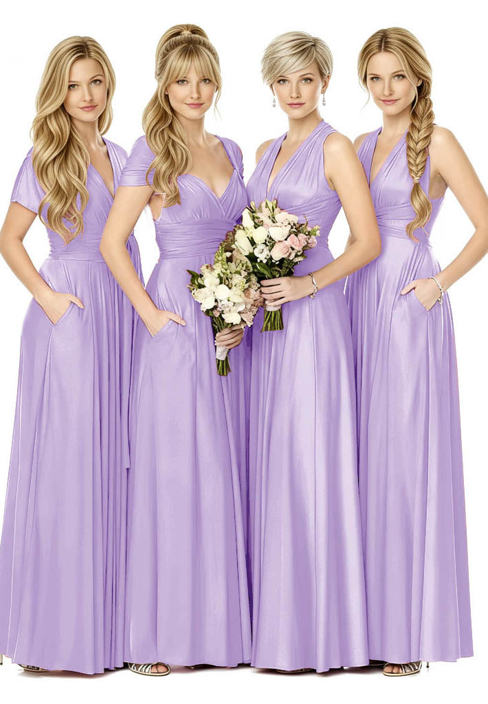 Convertible Bridal Party Beauty Multiway Infinity Dress Regular Plus size Wedding Bridal Party Bridemaids Gown lilac one size plus