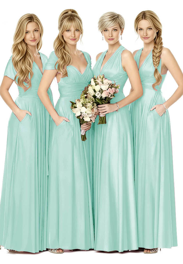 Convertible Bridal Party Beauty Multiway Infinity Dress Regular Plus size Wedding Bridal Party Bridemaids Gown sage one size plus