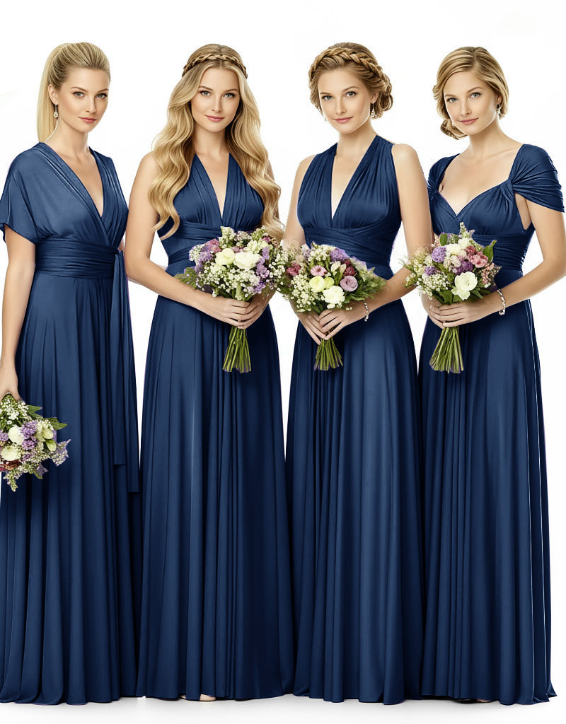 Convertible Bridesmaid Infinity Multiway Dress with Pockets dark navy 