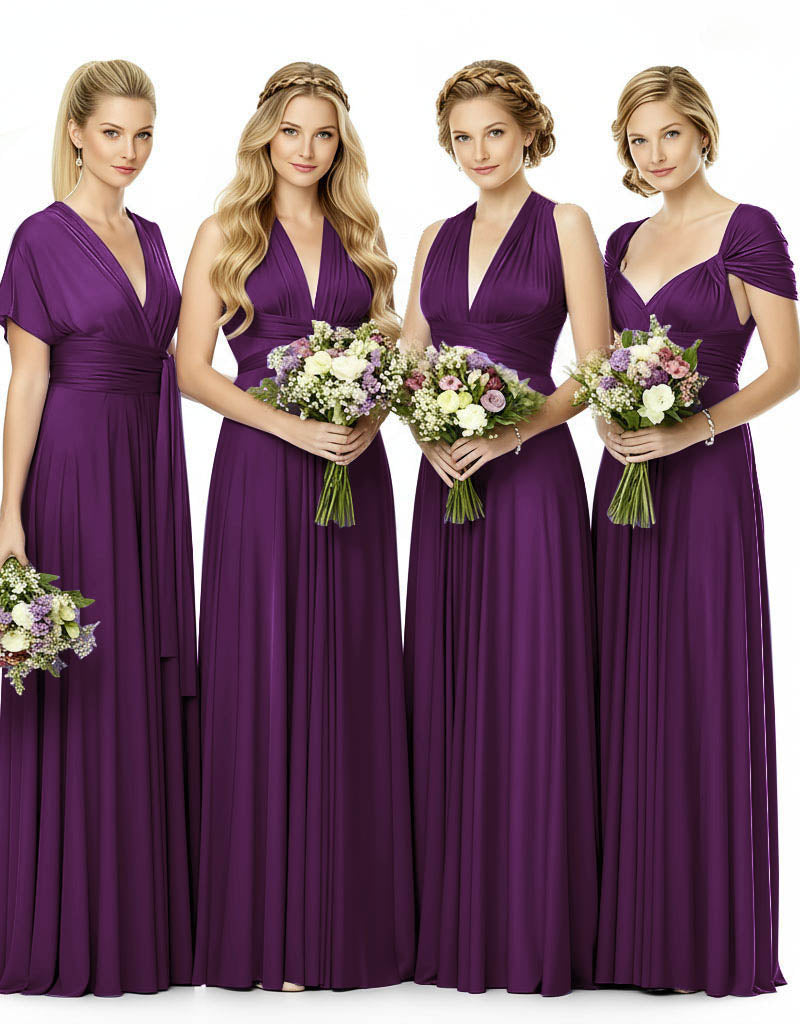 Convertible Bridesmaid Infinity Multiway Dress with Pockets grape 