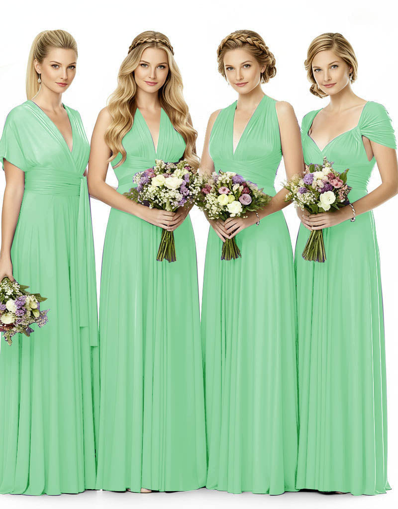 Convertible Bridesmaid Infinity Multiway Dress with Pockets mint green 
