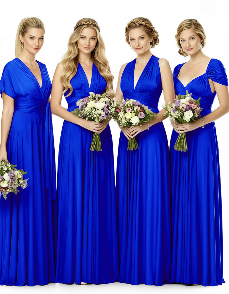 Convertible Bridesmaid Infinity Multiway Dress with Pockets royal blue 