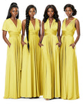 Wrap Maxi Infinity Convertible Dress for Bridesmaids Wedding Guestsyellow 