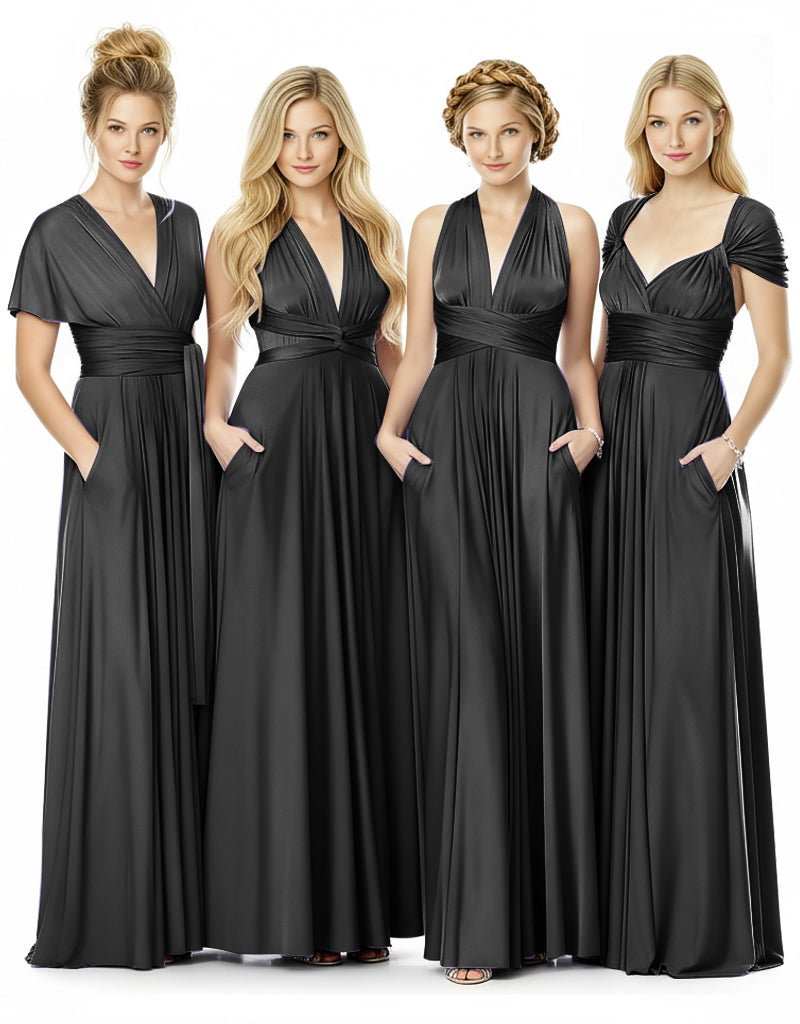 Bridal Party Beauty Multiway Infinity Dress With Pocketsblack 