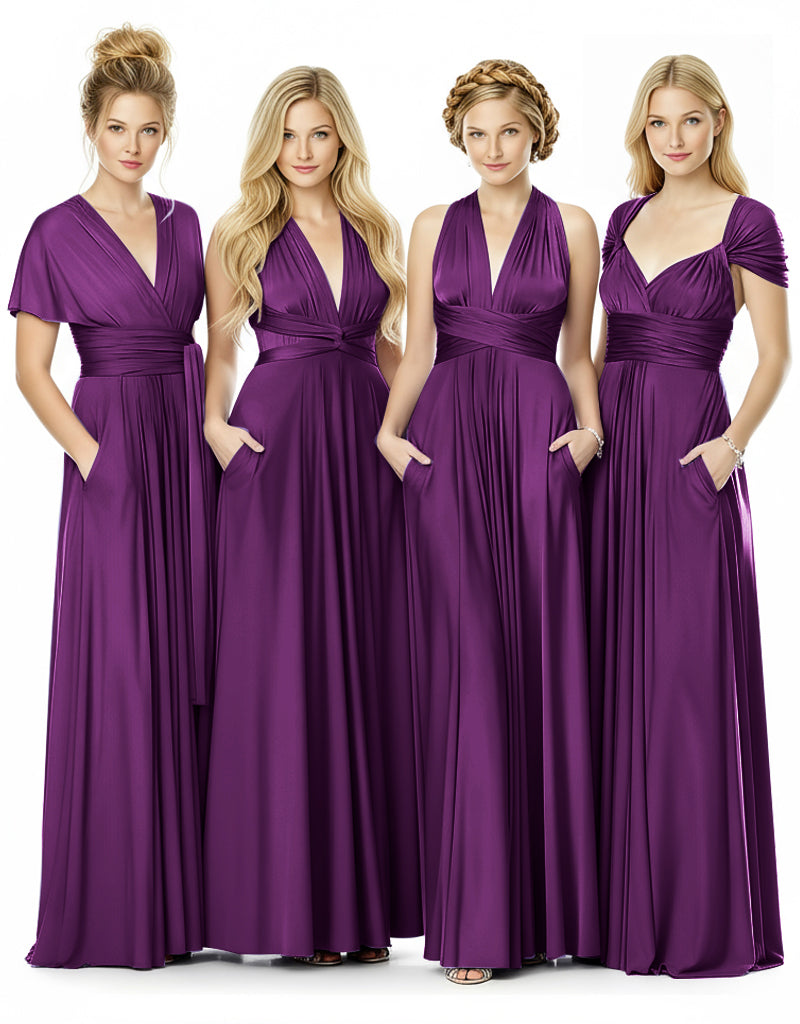 Bridal Party Beauty Multiway Infinity Dress With Pocketsgrape 
