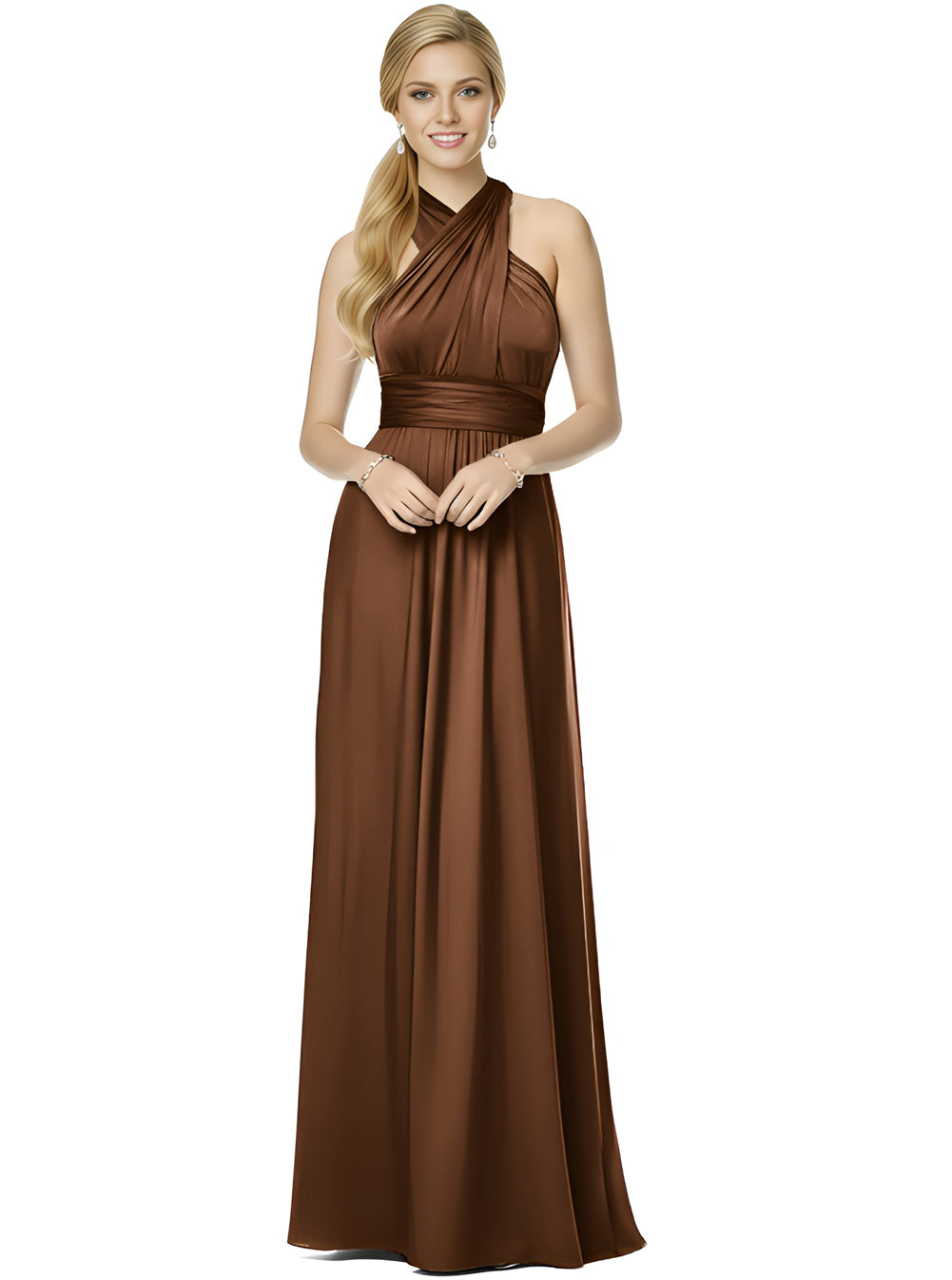 Bridal Party Convertible Wrap Maxi Dress Infinity Multiway Dress With Pockets
