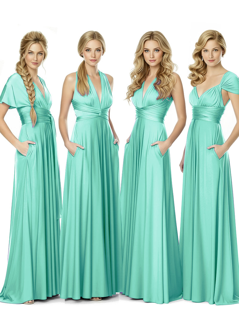 Bridal Party Convertible Wrap Maxi Dress Infinity Multiway Dress With Pocketssage 