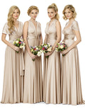 Bridal Party Multiway Convertible Maxi Infinity Dress With Pocketschampagne 