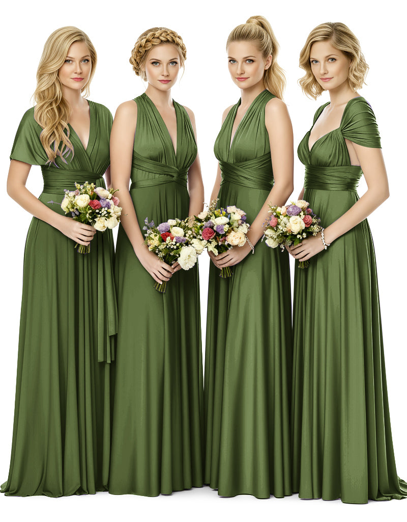 Bridal Party Multiway Convertible Maxi Infinity Dress With Pocketsolive 