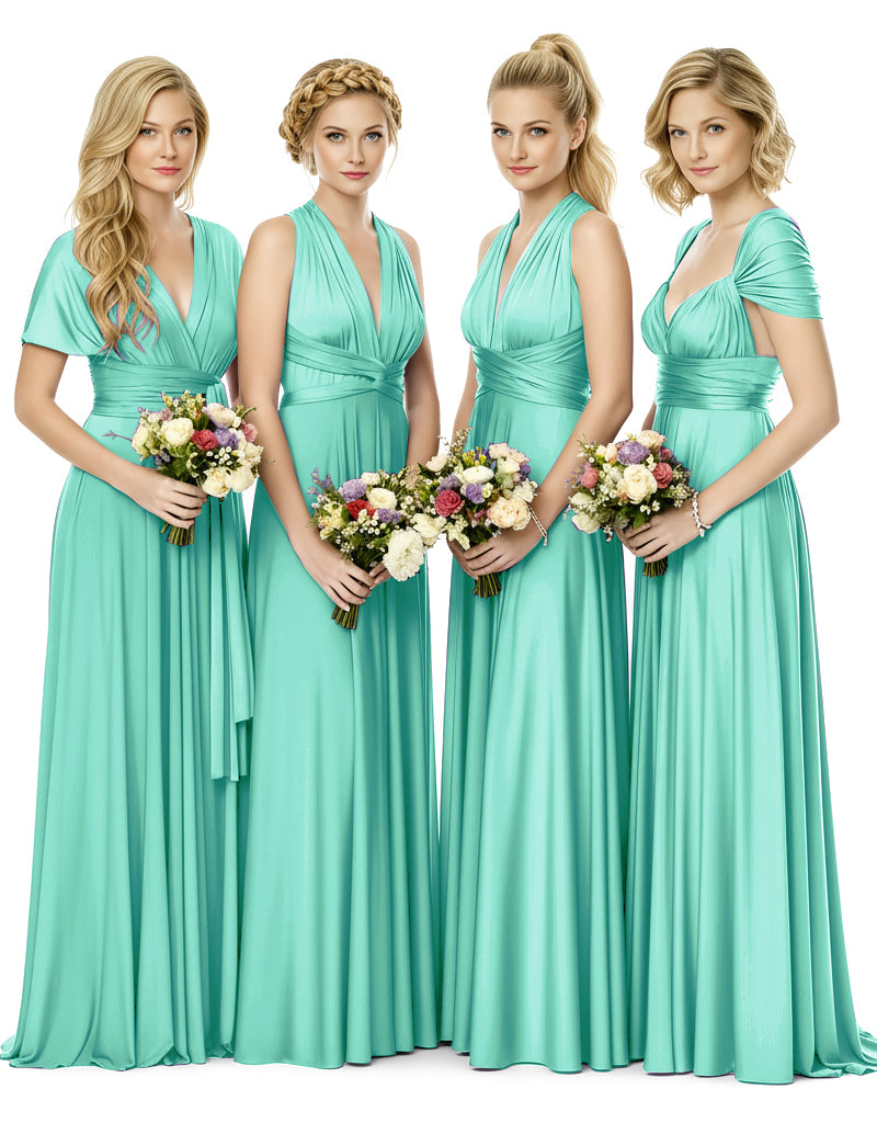 Bridal Party Multiway Convertible Maxi Infinity Dress With Pocketssage 