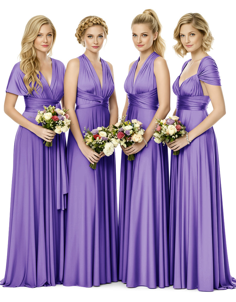 Bridal Party Multiway Convertible Maxi Infinity Dress With Pockets