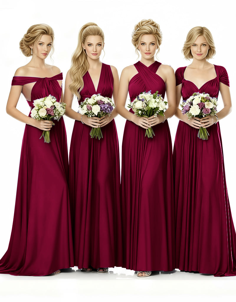 al Party Multiway Wrap Infinity Dress With Pockets burgundy 
