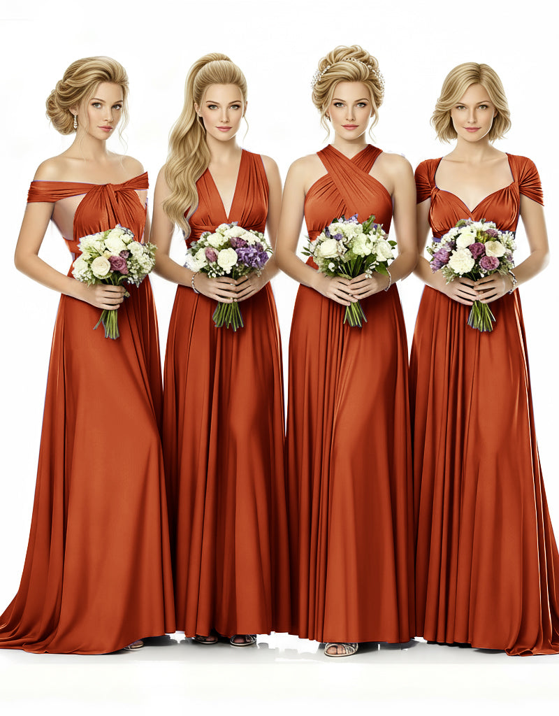 al Party Multiway Wrap Infinity Dress With Pockets burnt orange 