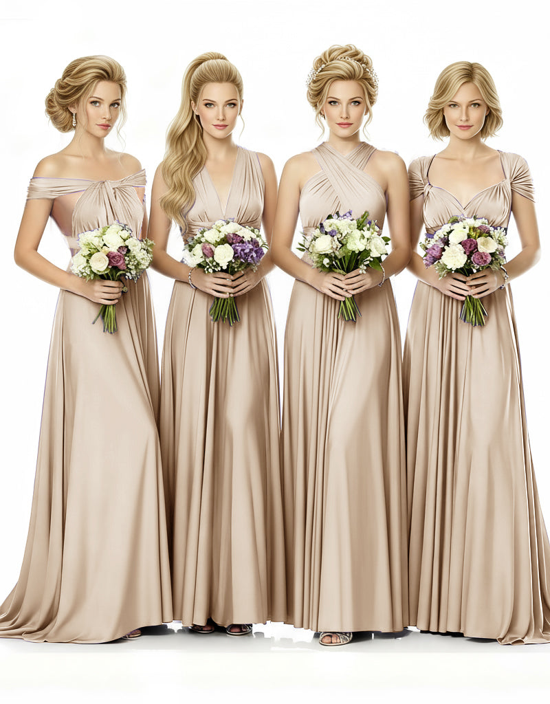 al Party Multiway Wrap Infinity Dress With Pockets champagne 