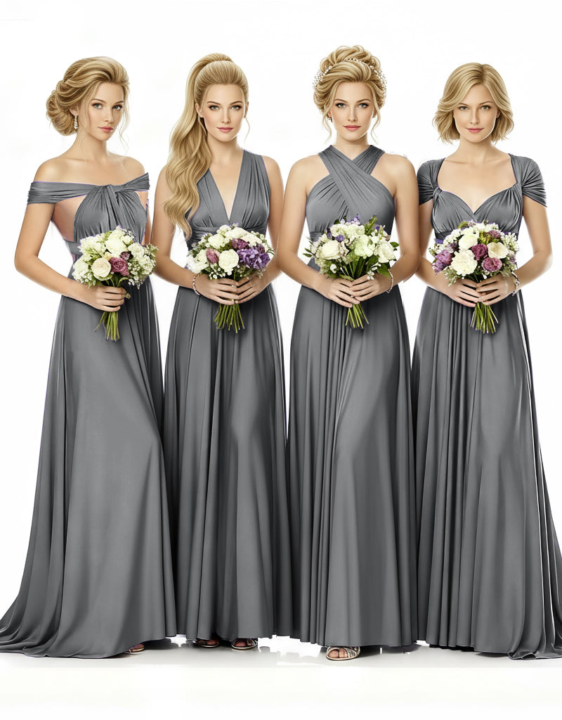 al Party Multiway Wrap Infinity Dress With Pockets charcoal grey 