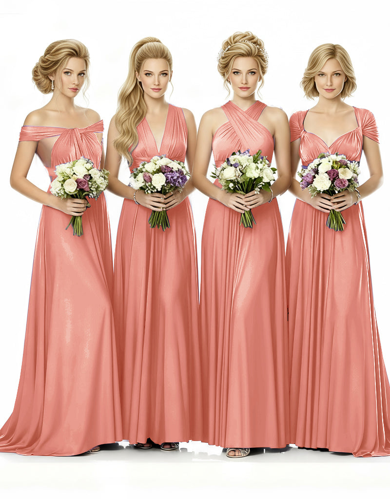 al Party Multiway Wrap Infinity Dress With Pockets coral 