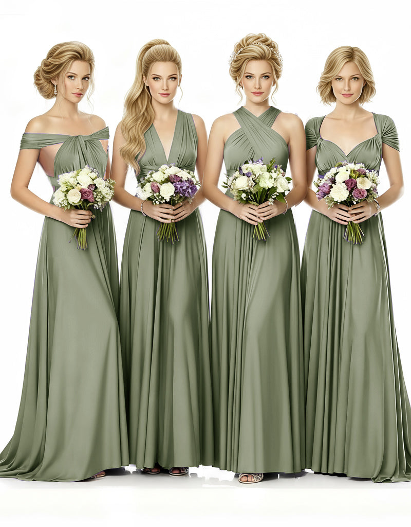al Party Multiway Wrap Infinity Dress With Pockets dusty sage 