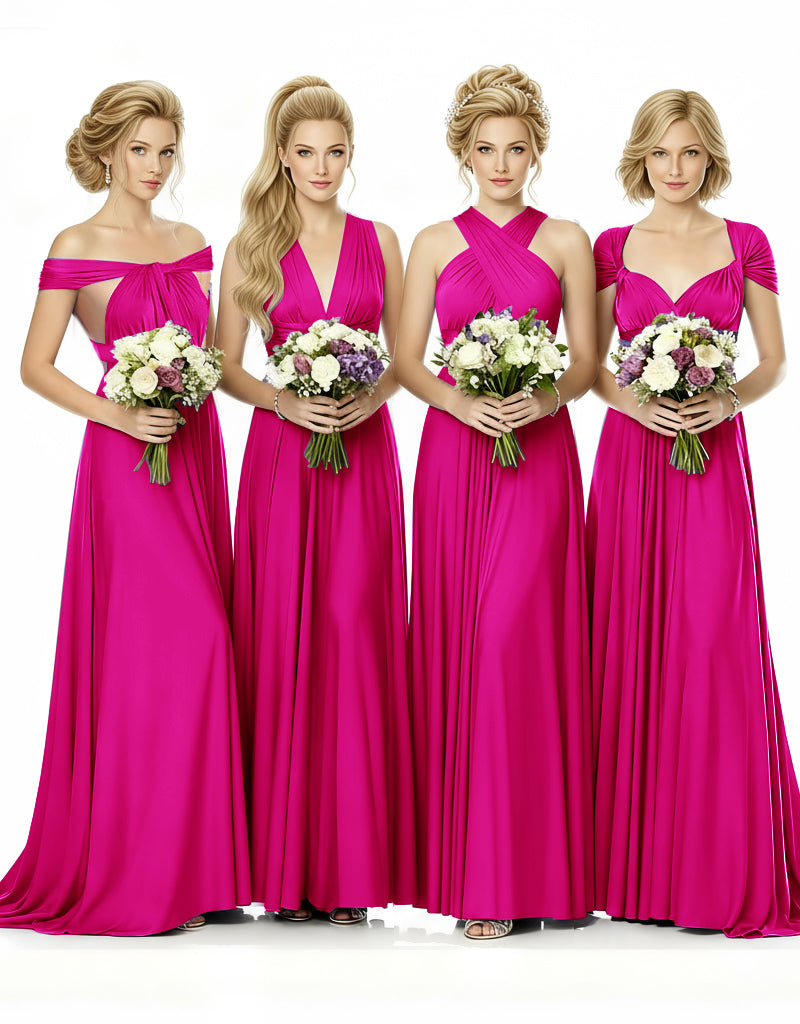 al Party Multiway Wrap Infinity Dress With Pockets fuchsia 