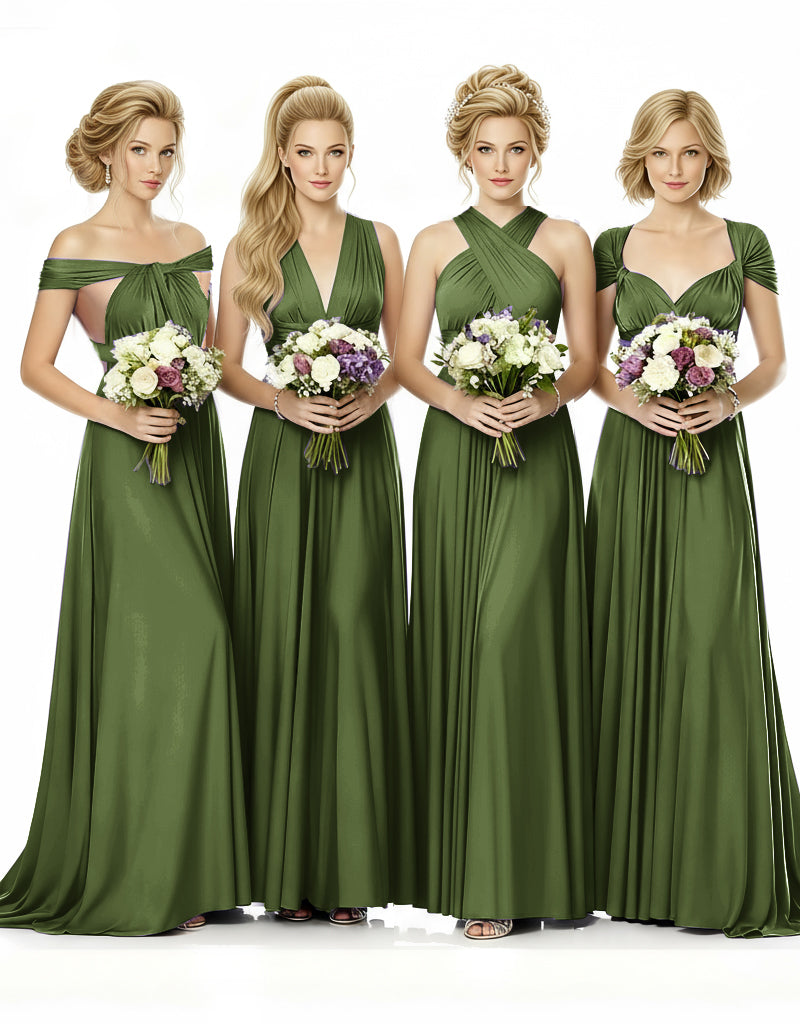 al Party Multiway Wrap Infinity Dress With Pockets olive 