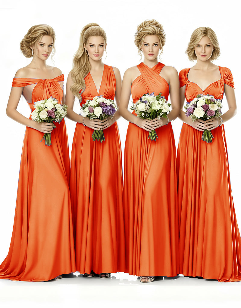 al Party Multiway Wrap Infinity Dress With Pockets orange 