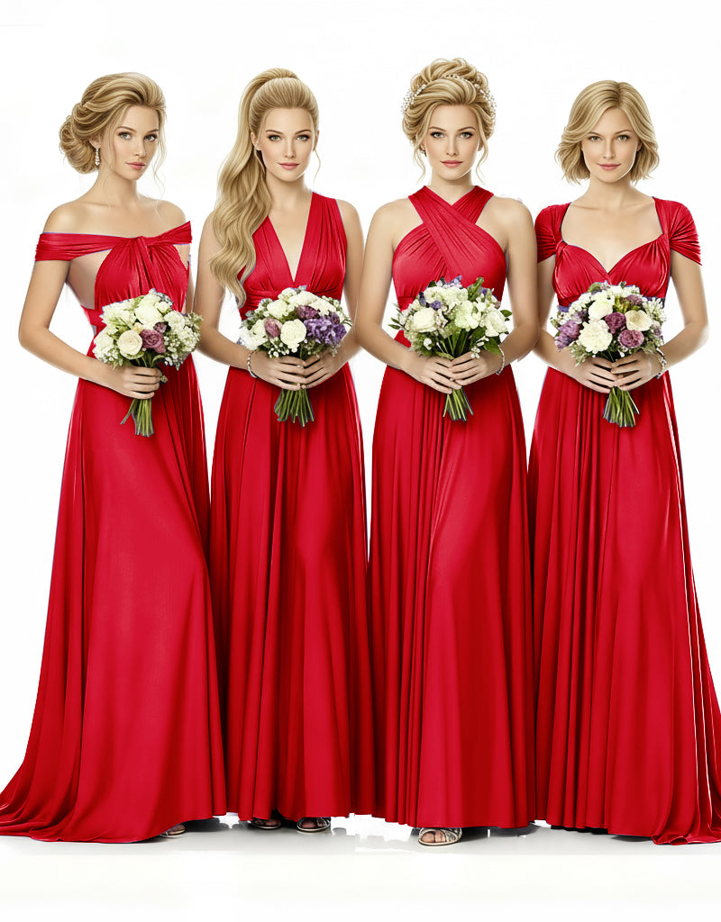 al Party Multiway Wrap Infinity Dress With Pockets red 