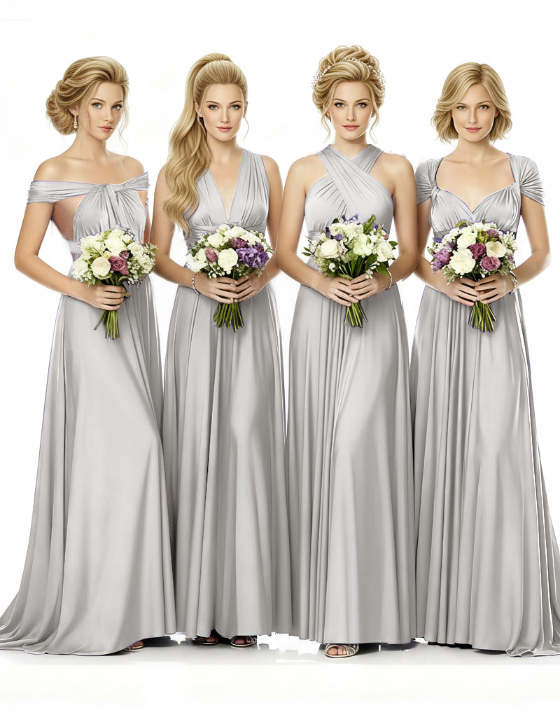 al Party Multiway Wrap Infinity Dress With Pockets silver 