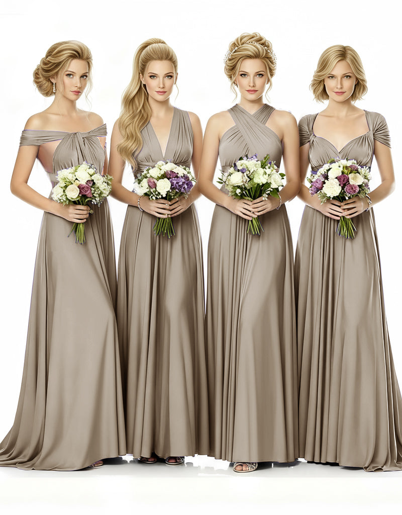 al Party Multiway Wrap Infinity Dress With Pockets taupe 