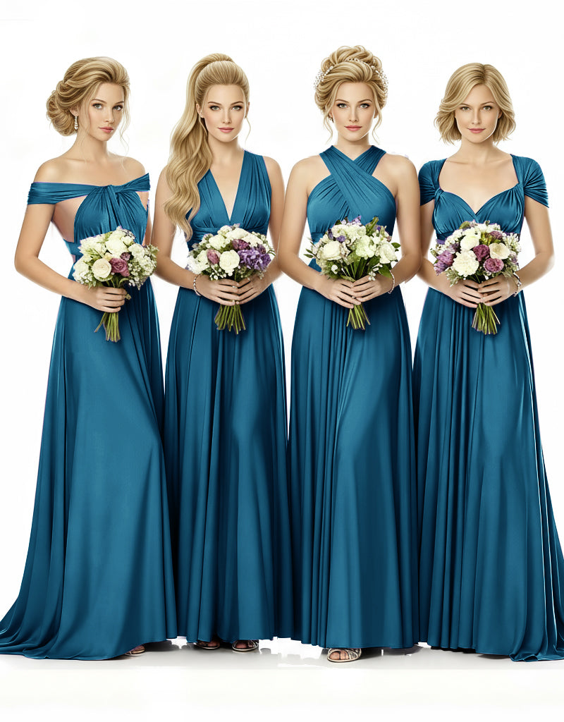 al Party Multiway Wrap Infinity Dress With Pockets teal blue 
