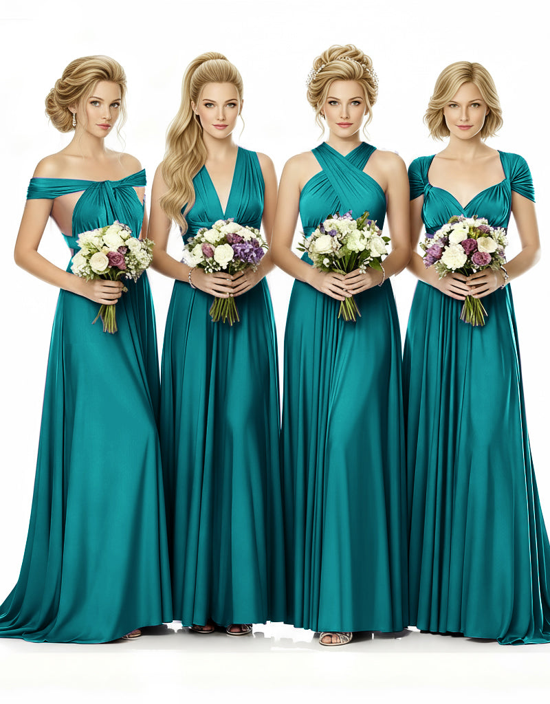 al Party Multiway Wrap Infinity Dress With Pockets teal green 