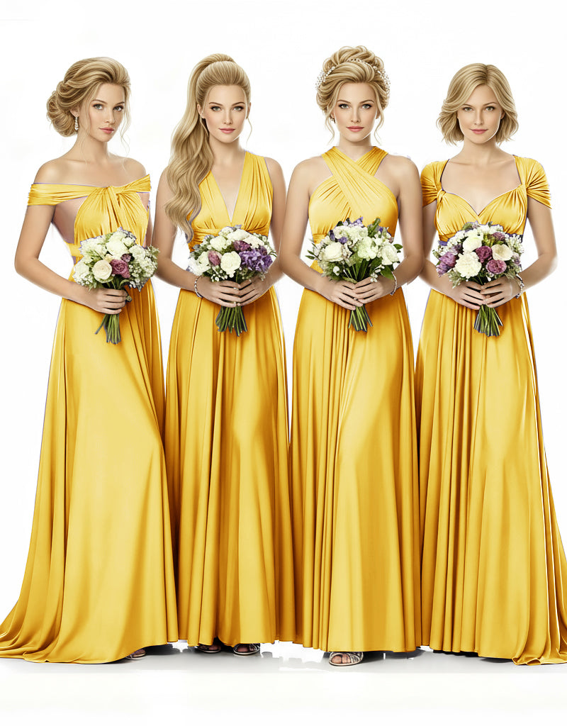 al Party Multiway Wrap Infinity Dress With Pockets yellow 