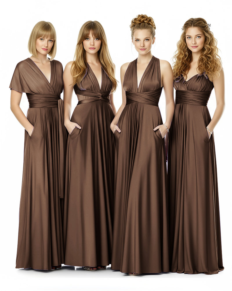Convertible Infinity Dress Endless With Pockets Styling Possibilitiesbrown 