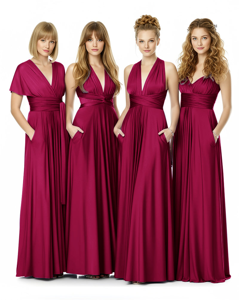 Convertible Infinity Dress Endless With Pockets Styling Possibilitiesburgundy 