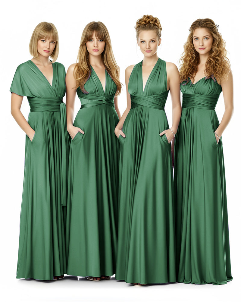 Convertible Infinity Dress Endless With Pockets Styling Possibilitiesdark green 