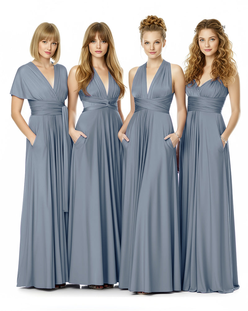 Convertible Infinity Dress Endless With Pockets Styling Possibilitiesdusty blue 