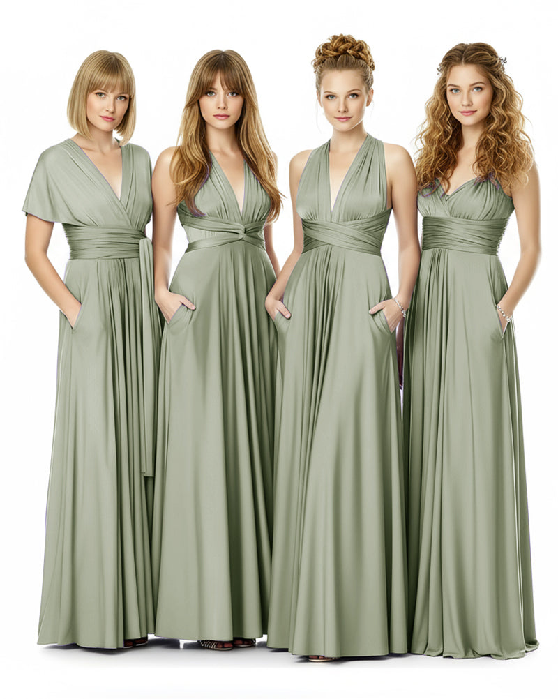 Convertible Infinity Dress Endless With Pockets Styling Possibilitiesdusty sage 