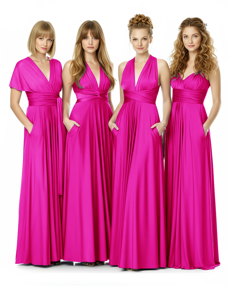 Convertible Infinity Dress Endless With Pockets Styling Possibilitiesfuchsia 