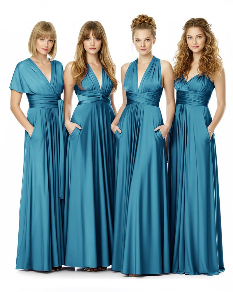 Convertible Infinity Dress Endless With Pockets Styling Possibilitiesteal blue 