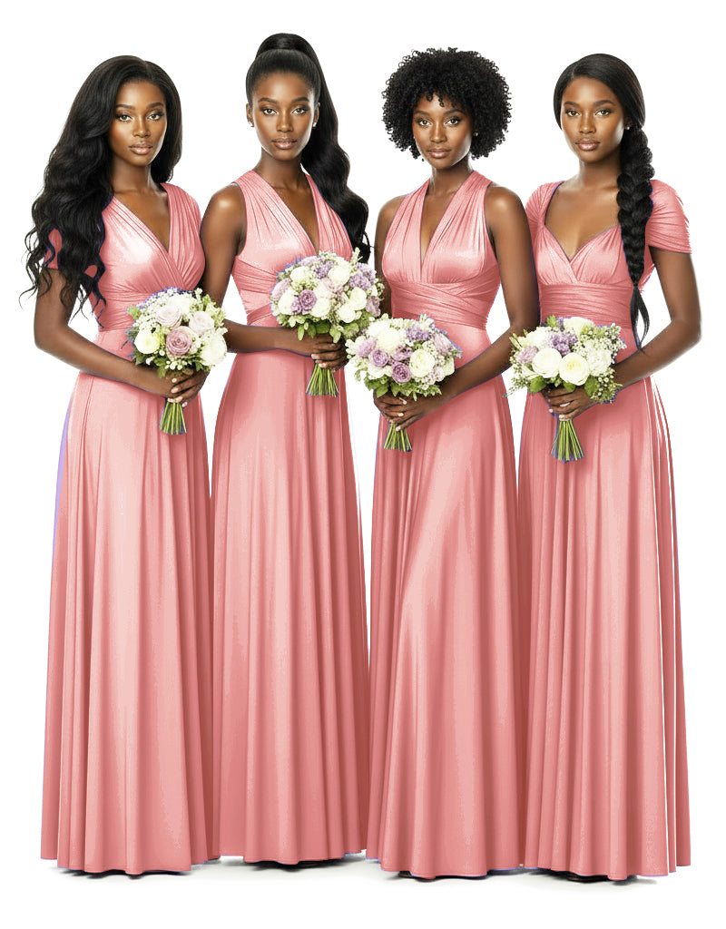 Bridesmaid Convertible Infinity Wrap Dress with pocketsblushing pink 