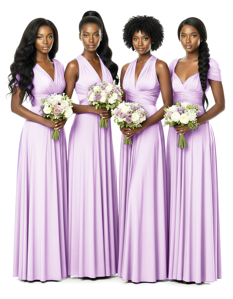 Bridesmaid Convertible Infinity Wrap Dress with pocketslilac 